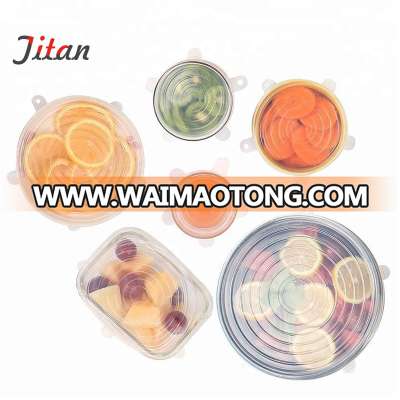 Wholesale Various Sizes Flexible Silicone Food Storage Stretch Lids for Cups Bowl containers